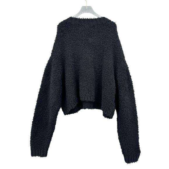 Shoreditch Ski Club NWT Rocky Cropped Crew Neck Wool Blend Relaxed Fuzzy Sweater - Picture 8 of 10